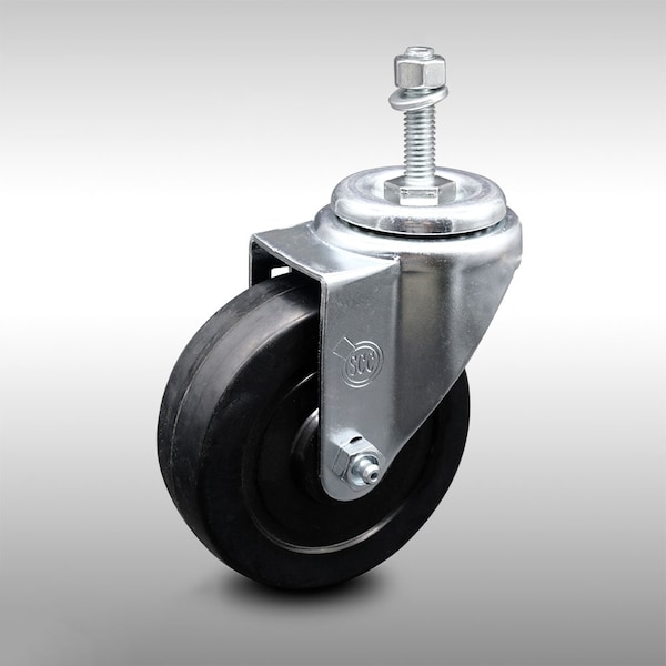 Service Caster 4 Inch SS Soft Rubber Wheel Swivel 10mm Threaded Stem Caster SCC-SSTS20S414-SRS-M1015 - main